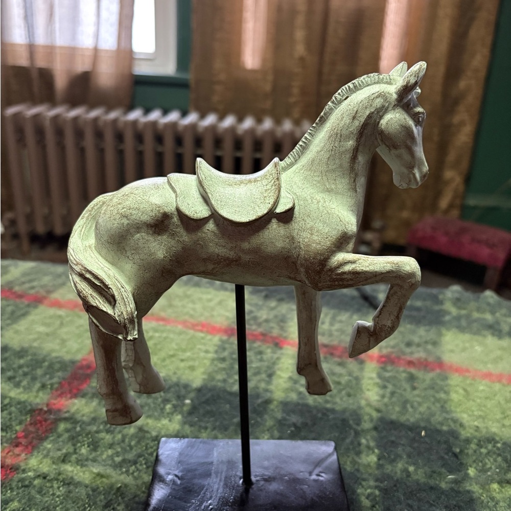Cream colored Horse Sculpture